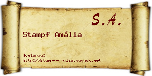 Stampf Amália névjegykártya